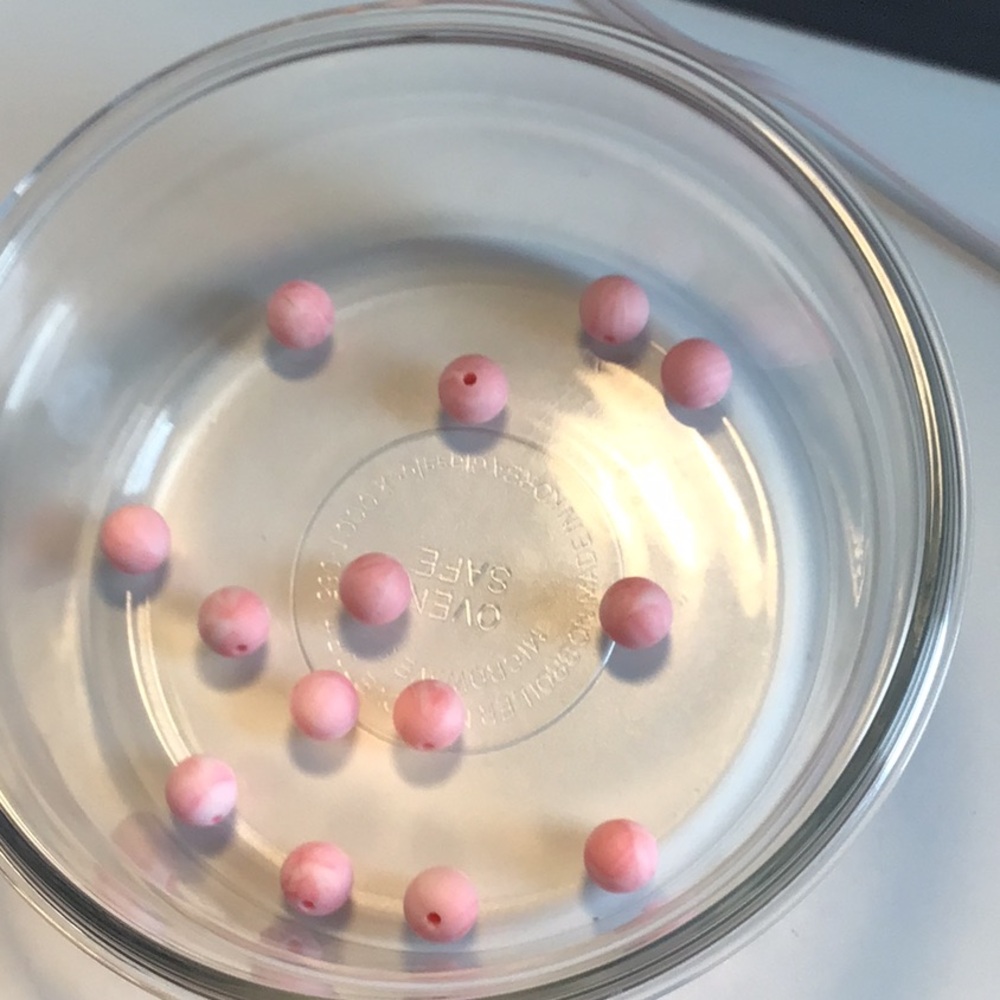 14 Qty 12mm pink marble Color Silicone Beads